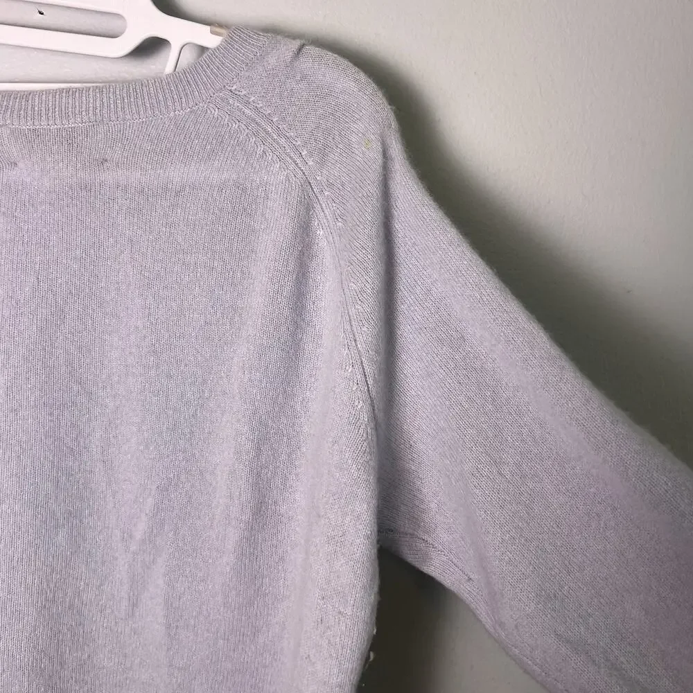 Belle France Women's 2-ply 100% Cashmere Crew Neck Sweater Sz M Quite Luxury